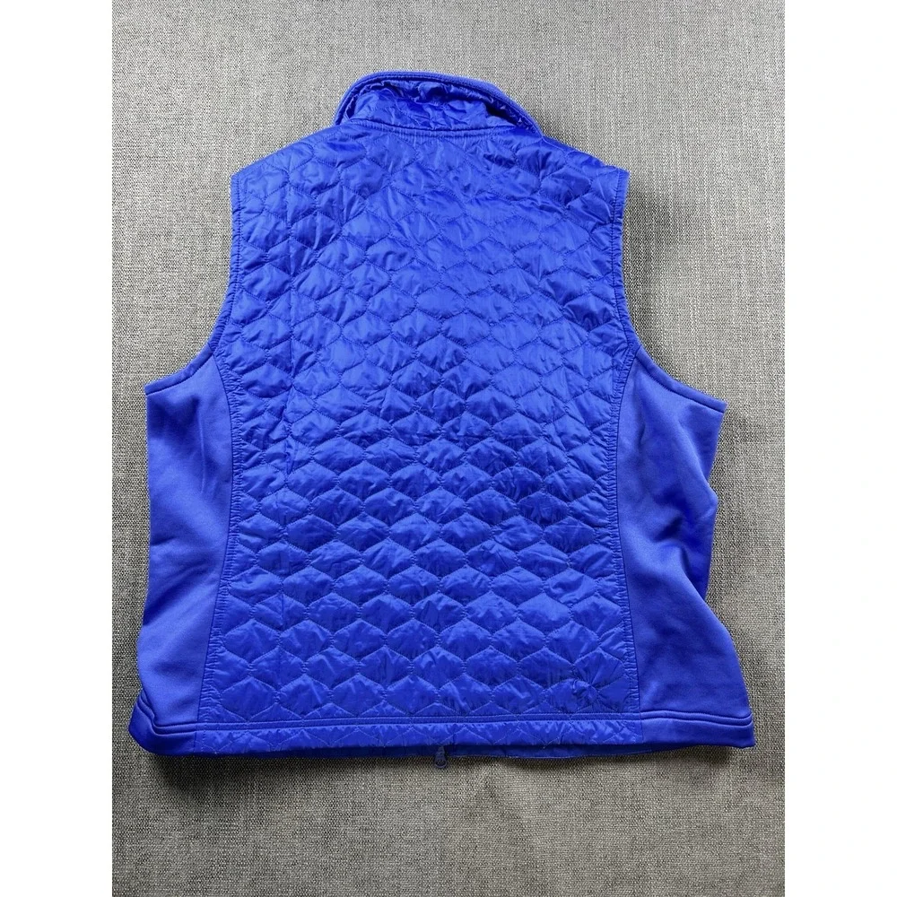 LL Bean Quilted Vest Women's XL Blue Preppy Logo Lightweight Full Zip Outdoor - Picture 7 of 11